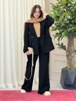 ست مانتو و شلوار شش دکمه جیب نما کد 6258 - تصویر 15
