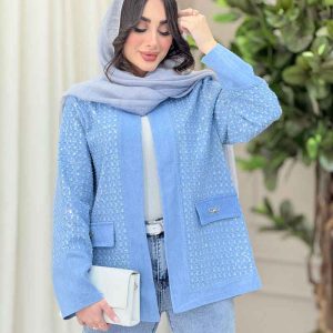 مانتو جین پولک دوزی جیب نما کد 6334