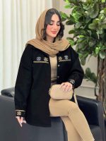 مانتو گلدوزی برش دار دو جیب کد 6329 - تصویر 7