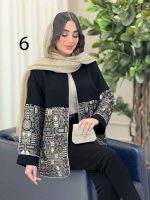 مانتو طرح دار مغزی دوزی دلبر کد 6260 - تصویر 4