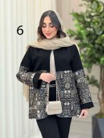 مانتو طرح دار مغزی دوزی دلبر کد 6260 - تصویر 10