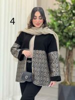 مانتو طرح دار مغزی دوزی دلبر کد 6260 - تصویر 16