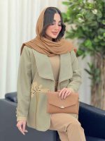 مانتو آستین سه دکمه گیتا کد 6418 - تصویر 18