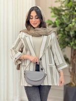 مانتو راه راه دو دکمه پانیذ کد 6257
