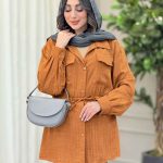 مانتو کمردار دو جیب پاکتی کد 6280
