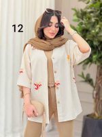 شومیز نچرال طرح دار کد 6283 - تصویر 26