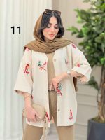 شومیز نچرال طرح دار کد 6283 - تصویر 29