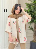 شومیز نچرال طرح دار کد 6283 - تصویر 33