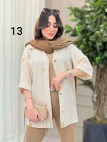 شومیز نچرال طرح دار کد 6283 - تصویر 31