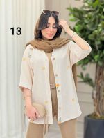 شومیز نچرال طرح دار کد 6283 - تصویر 25