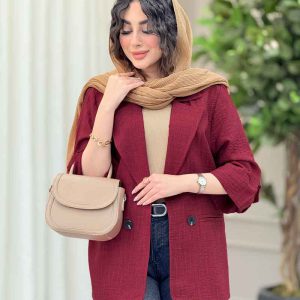 مانتو دو دکمه آستین سگک کد 6356