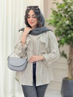 مانتو آستین پاگن سرجیب دو دکمه کد 6328 - تصویر 2