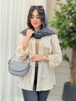 مانتو آستین پاگن سرجیب دو دکمه کد 6328 - تصویر 6