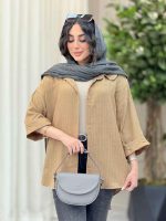 شومیز سر آستین دو دکمه کد 6366 - تصویر 3