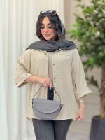 شومیز سر آستین دو دکمه کد 6366 - تصویر 17
