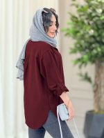 مانتو کتان بغل سه دکمه کد 6374 - تصویر 18