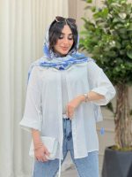 شومیز سر آستین دو دکمه کد 6366 - تصویر 12