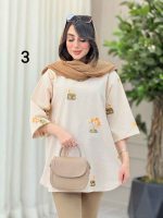 مانتو لینن جلو بسته طرح دار کد 6364 - تصویر 4