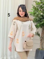مانتو لینن جلو بسته طرح دار کد 6364 - تصویر 15