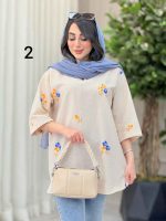 مانتو لینن جلو بسته طرح دار کد 6364 - تصویر 32