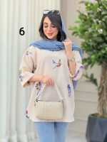 مانتو لینن جلو بسته طرح دار کد 6364 - تصویر 33