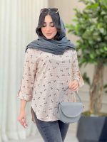 شومیز طرح گل بابونه کد 6381 - تصویر 3