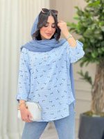 شومیز طرح گل بابونه کد 6381 - تصویر 7