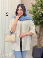 مانتو راه راه طرح دار کد 6367 - تصویر 17