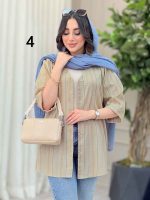 مانتو راه راه طرح دار کد 6367 - تصویر 12