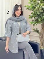 مانتو راه راه طرح دار کد 6367 - تصویر 3