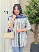 مانتو راه راه طرح دار کد 6367