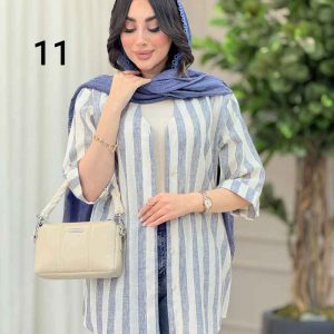 مانتو راه راه طرح دار کد 6367