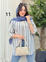 مانتو راه راه طرح دار کد 6367 - تصویر 19