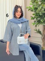 مانتو راه راه طرح دار کد 6367 - تصویر 18