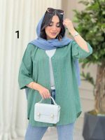مانتو راه راه طرح دار کد 6367 - تصویر 27