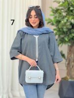 مانتو راه راه طرح دار کد 6367 - تصویر 6