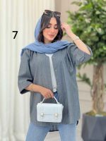 مانتو راه راه طرح دار کد 6367 - تصویر 2