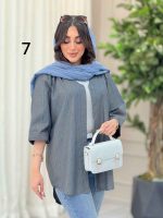 مانتو راه راه طرح دار کد 6367 - تصویر 24