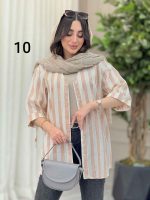 مانتو راه راه طرح دار کد 6367 - تصویر 29
