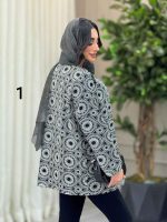 مانتو طرح دار گیسو کد 6400 - تصویر 5