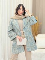 مانتو ژاکارد آستین دو دکمه کد 6380 - تصویر 4