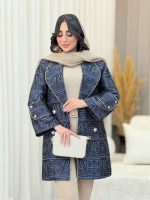 مانتو ژاکارد آستین دو دکمه کد 6380 - تصویر 2