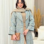 مانتو ژاکارد آستین دو دکمه کد 6380