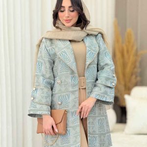 مانتو ژاکارد آستین دو دکمه کد 6380