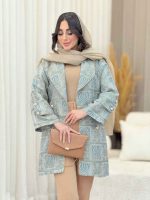 مانتو ژاکارد آستین دو دکمه کد 6380 - تصویر 13