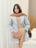 مانتو ژاکارد آستین دو دکمه کد 6380 - تصویر 14