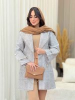 مانتو ژاکارد آستین دو دکمه کد 6380 - تصویر 12