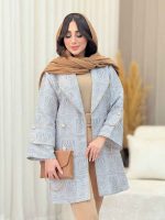 مانتو ژاکارد آستین دو دکمه کد 6380 - تصویر 6