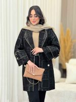 مانتو ژاکارد آستین دو دکمه کد 6380 - تصویر 5