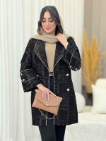 مانتو ژاکارد آستین دو دکمه کد 6380 - تصویر 11